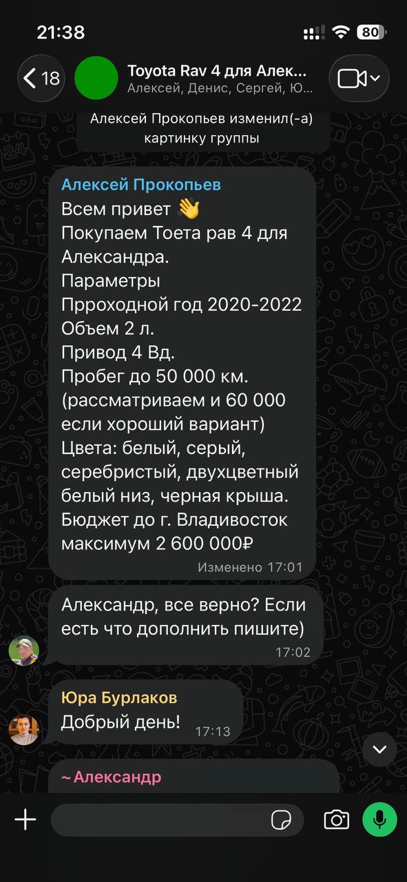Исходный запрос и бюджет 2,6 млн